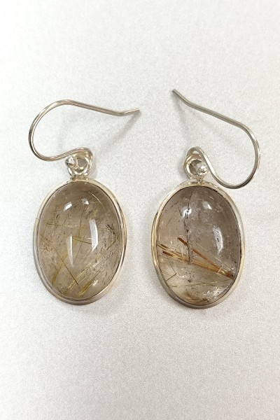 Boucles d'oreilles Quartz rutilé