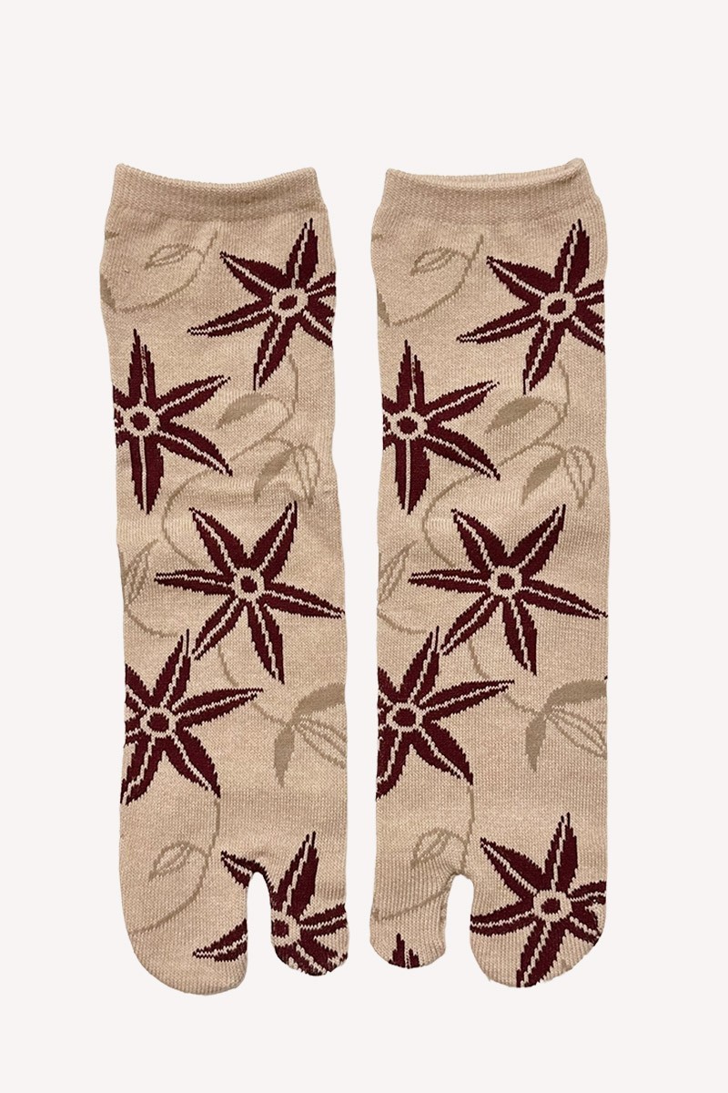 Chaussettes Tabi japonaises à fleurs