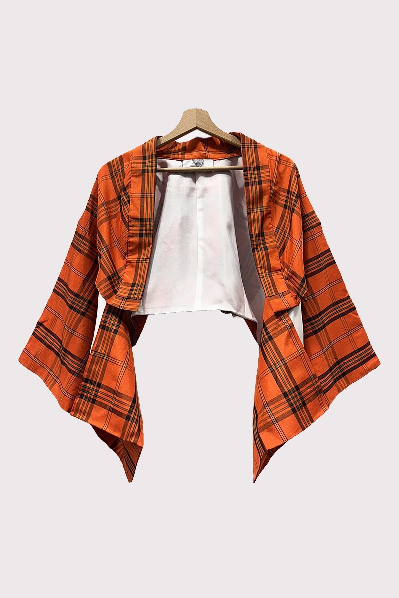 Bolero kimono Orange Madras