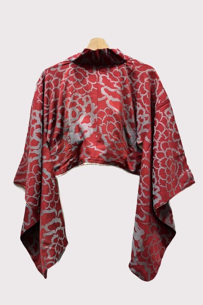 Bolero Kimono Deep Red Petals