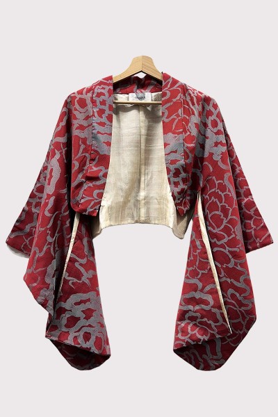 Bolero Kimono Deep Red Petals