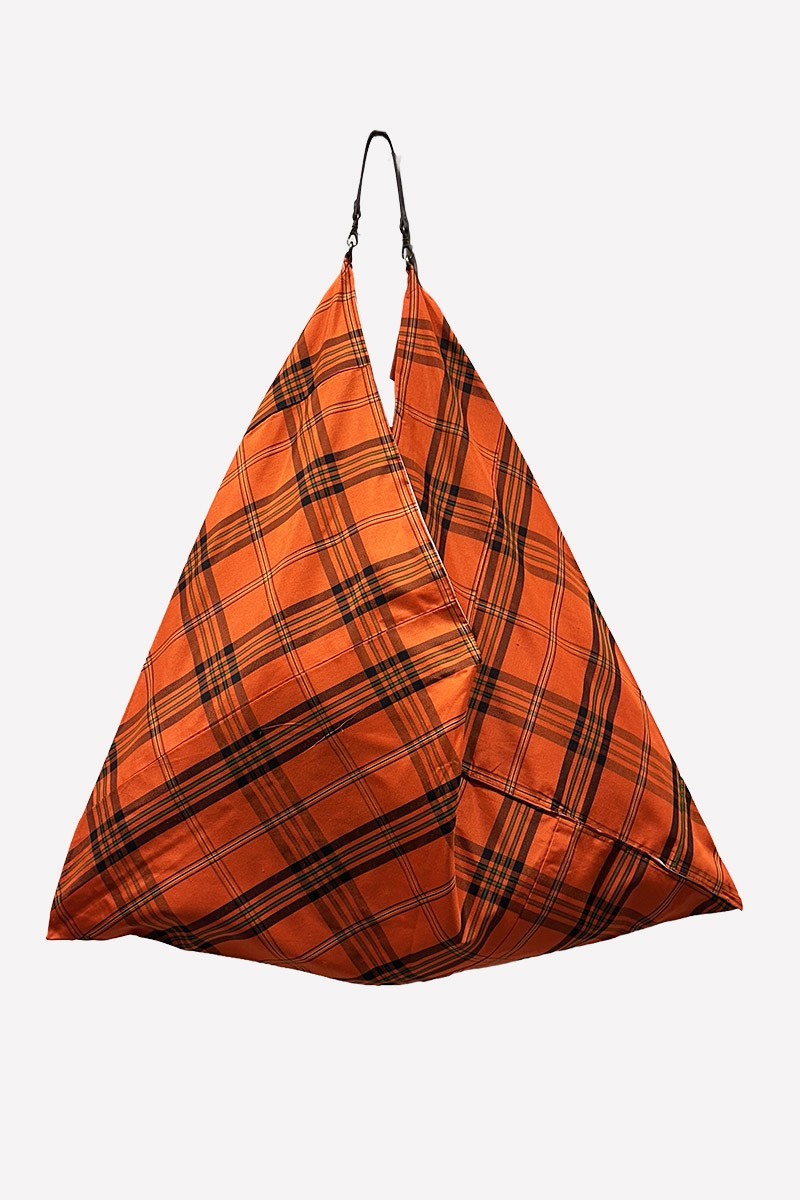 Orange Madras Kimono Bag