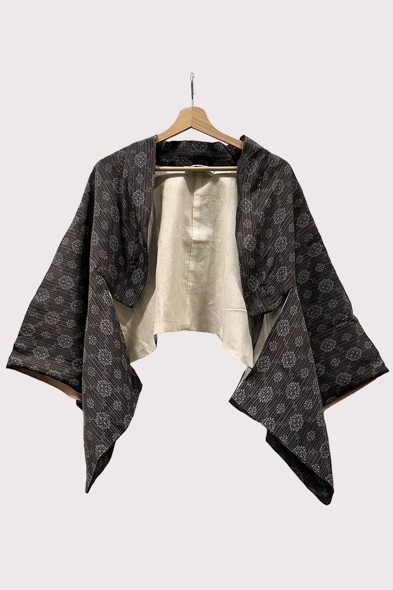 Kimono Bolero Damier Fleuri