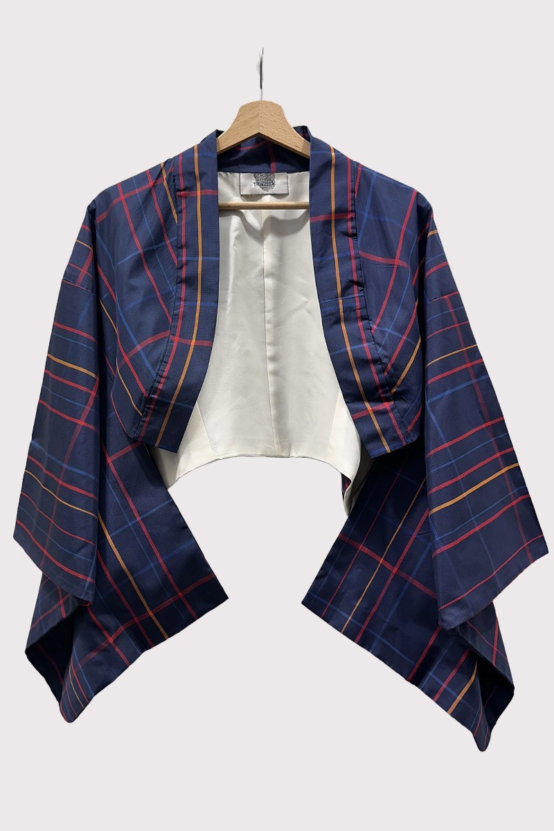 Bolero kimono Navy Madras