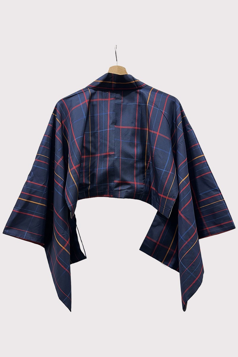 Bolero kimono Navy Madras