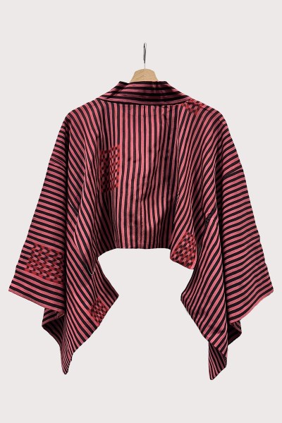 Bolero kimono Pink Ikat stripes