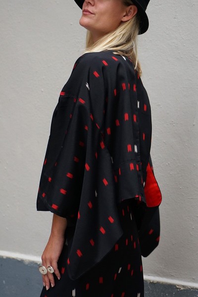 Black Kasuri Kimono Jacket