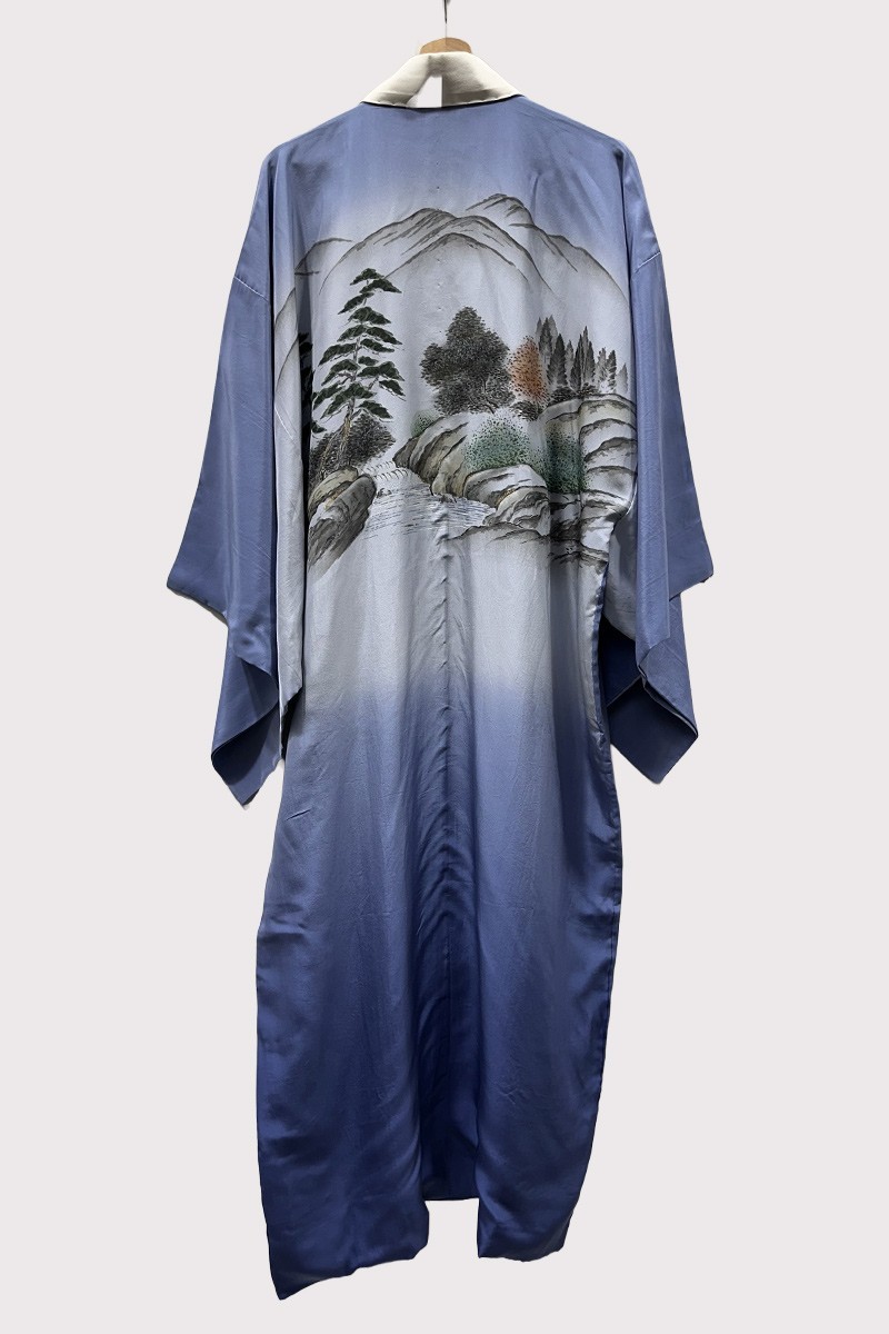 Man silk Juban Japanese Scenery