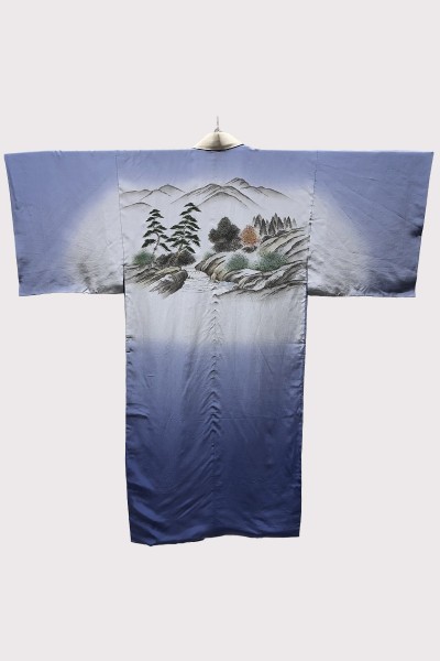 Man silk Juban Japanese Scenery