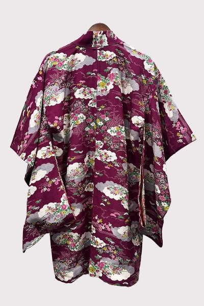 Haori Long Violet en Soie