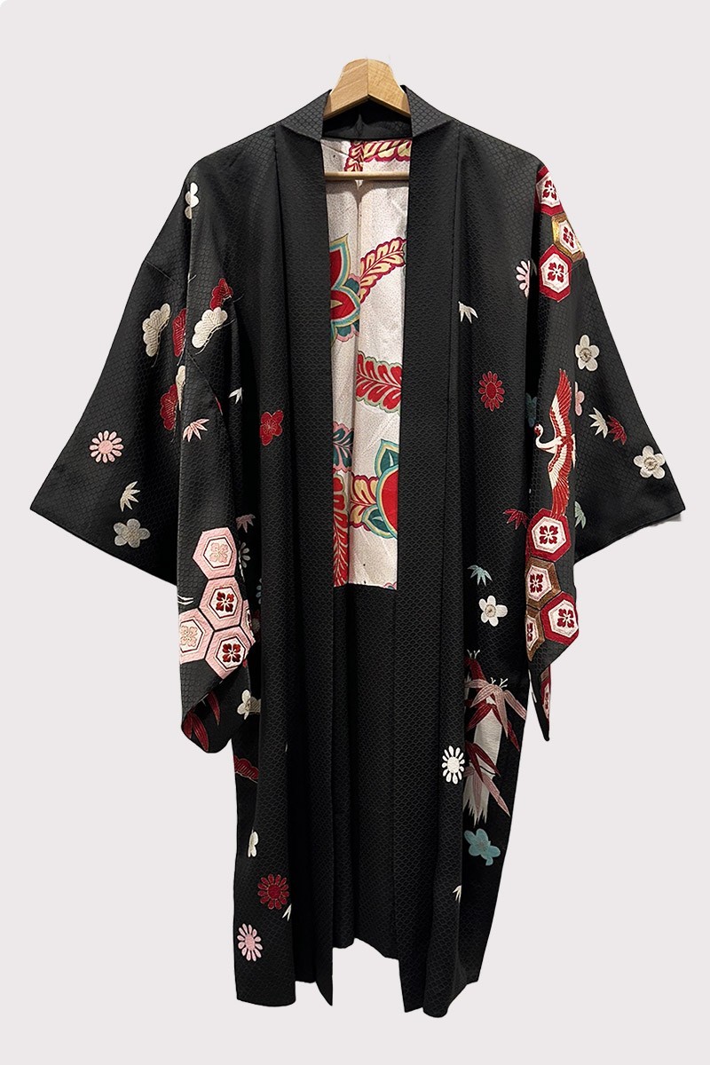 Silk Long Haori with Embroidery