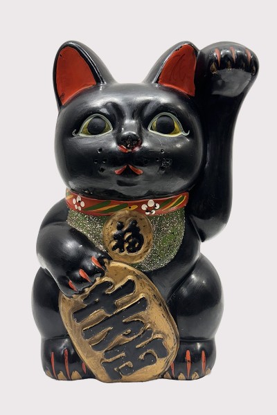 Maneki neko noir vintage