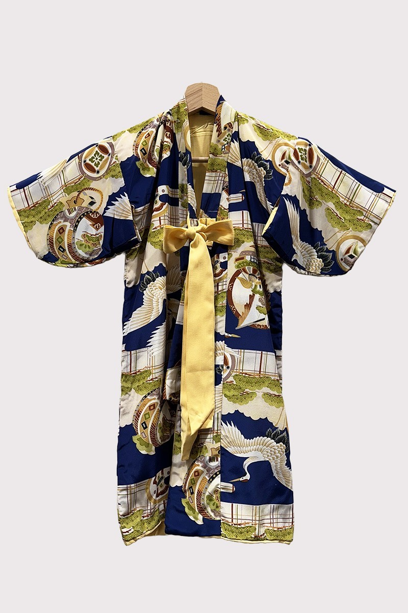 Blue Wadded Kimono for children