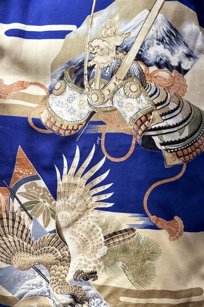 Blue Kimono "Kabuto" for children