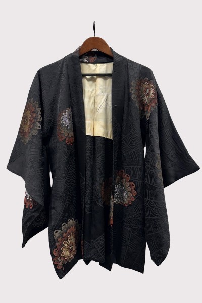 copy of Black Silk Haori Peacock