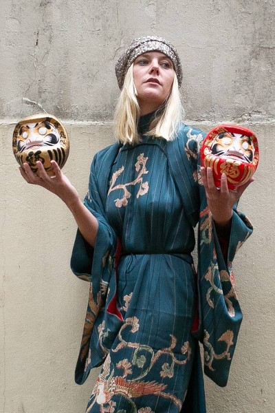 Ensemble Robe kimono en Soie Phénix