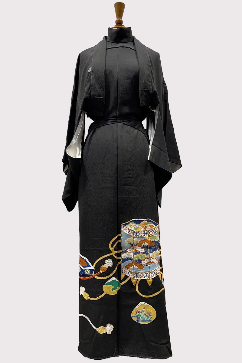 Silk Kimono Dress Set "Drums"