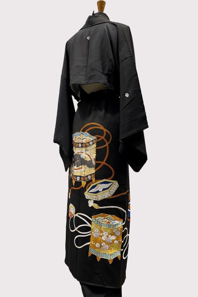 Silk Kimono Dress Set "Drums"