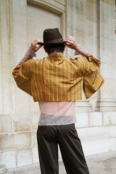 Bolero kimono ochre Madras