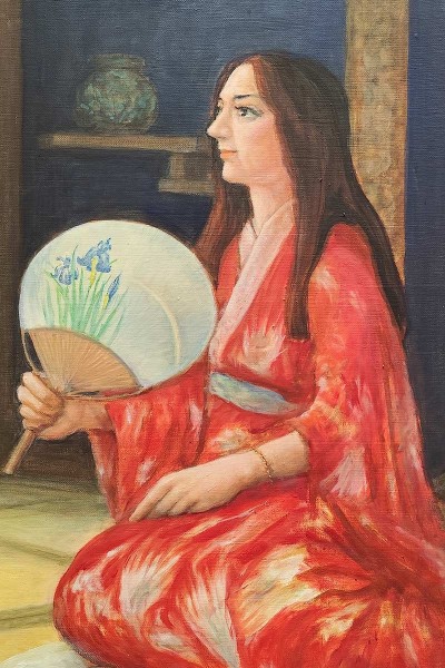 Summer: Young Woman with red Juban