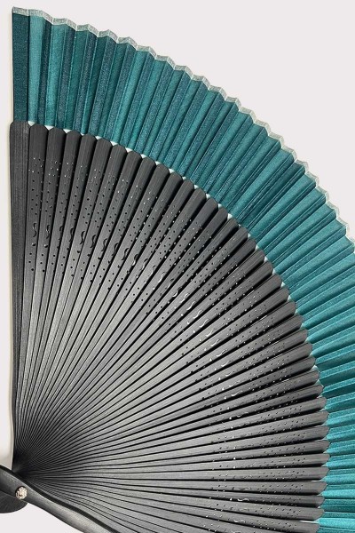 Japanese green silk fan