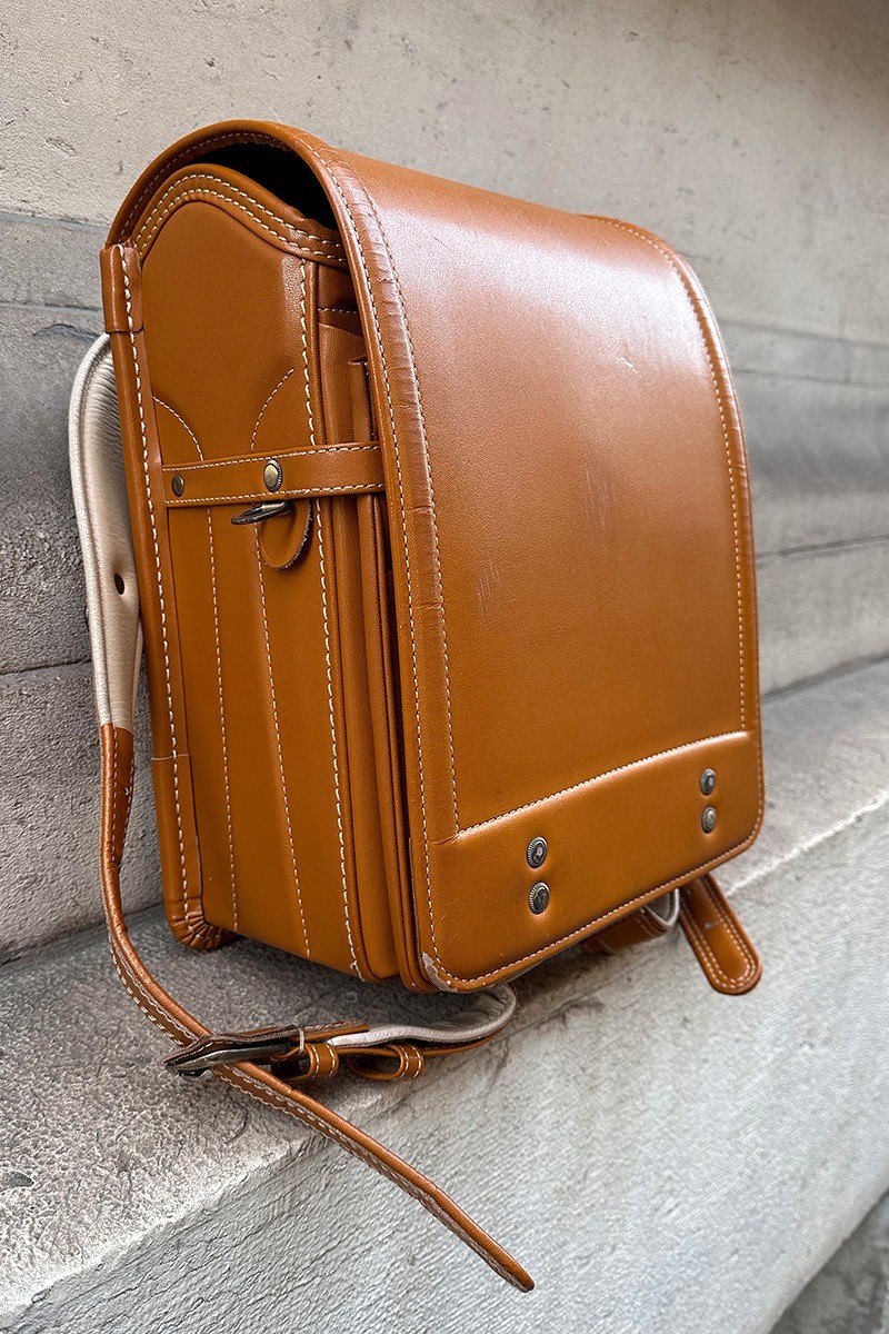 Leather School bag Randoseru Camel