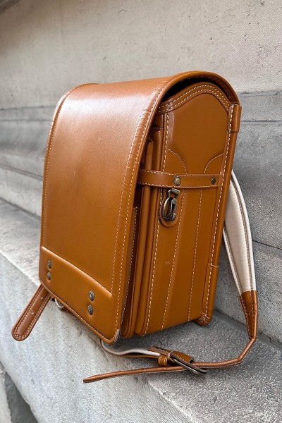 Leather School bag Randoseru Camel