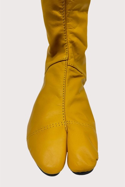 Bottes Tabi en cuir jaune