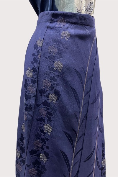 Blue Silk Kimono Skirt