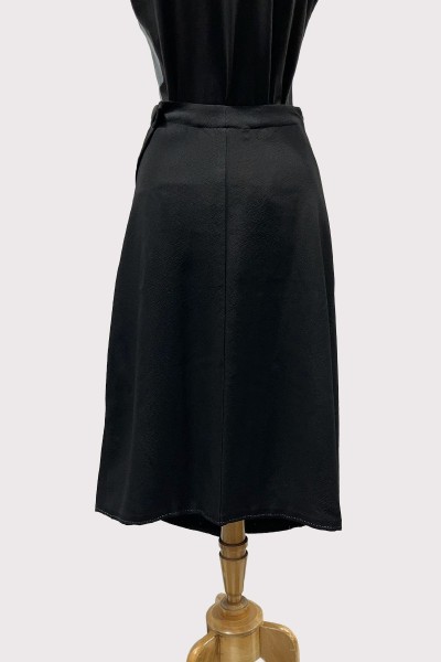 Black silk kimono skirt.