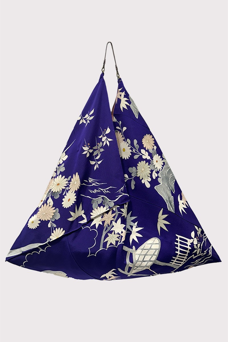 Silk Kimono Bag Garden - L