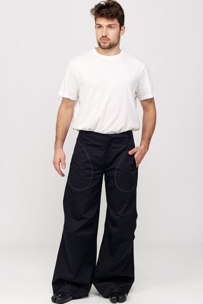 Pantalon plissé aux genoux unisex