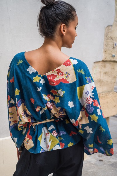 Top Kimono fleuri
