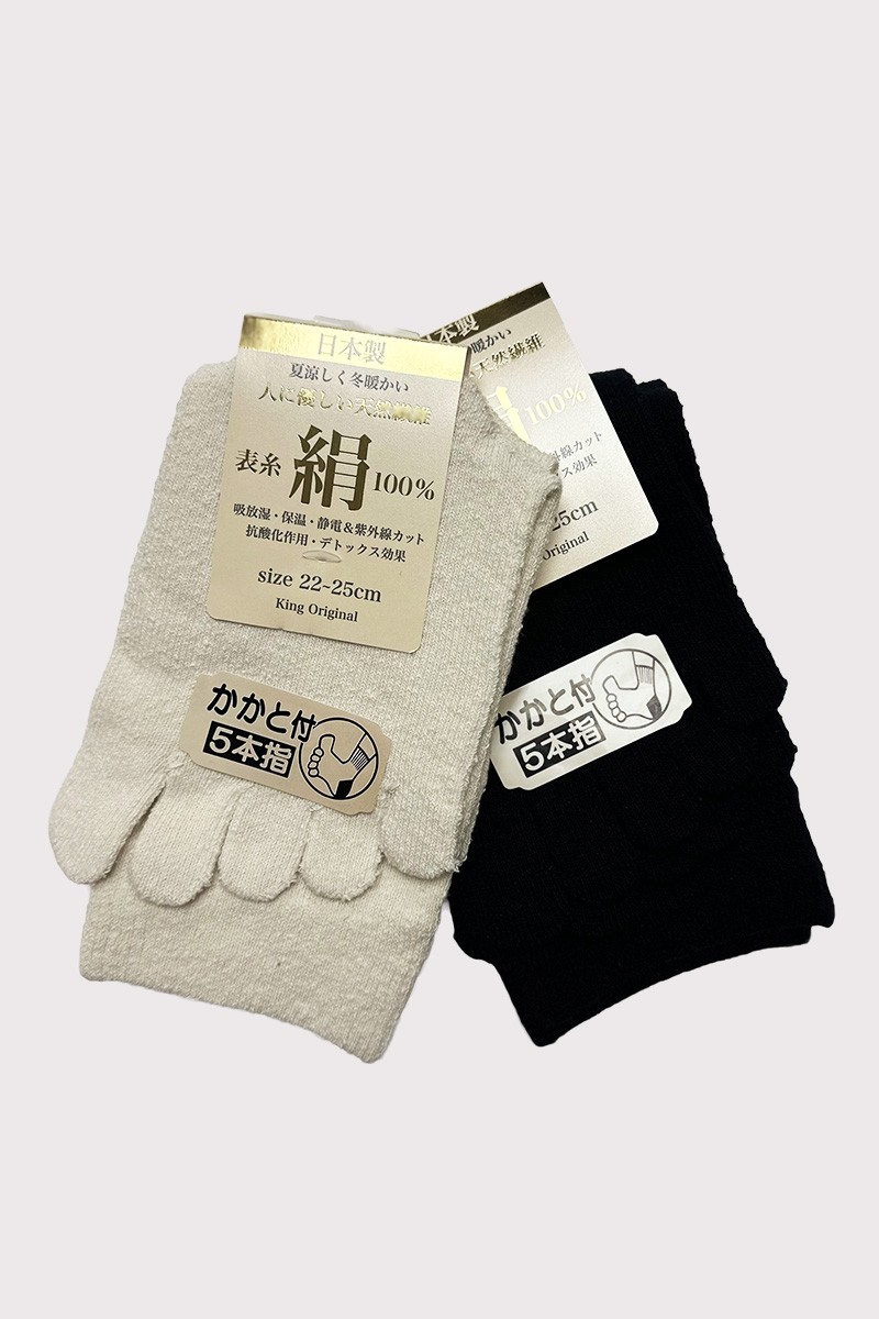 Chaussettes à doigts en soie T35-39