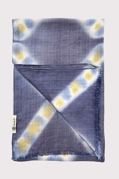 Echarpe à carreaux en Laine et Soie