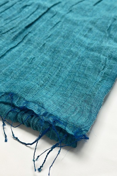 Wool and Silk Scarf with Fringes