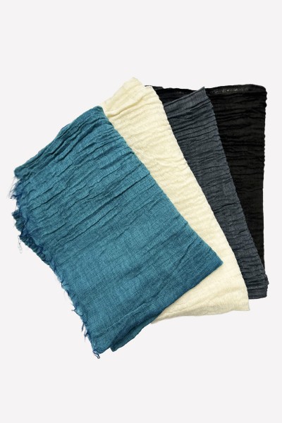 Echarpe à franges en Laine et Soie