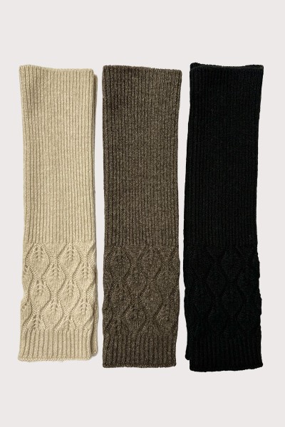 Mitaines cachemire point feuilles