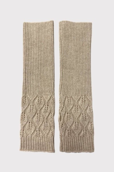 Mitaines cachemire point feuilles