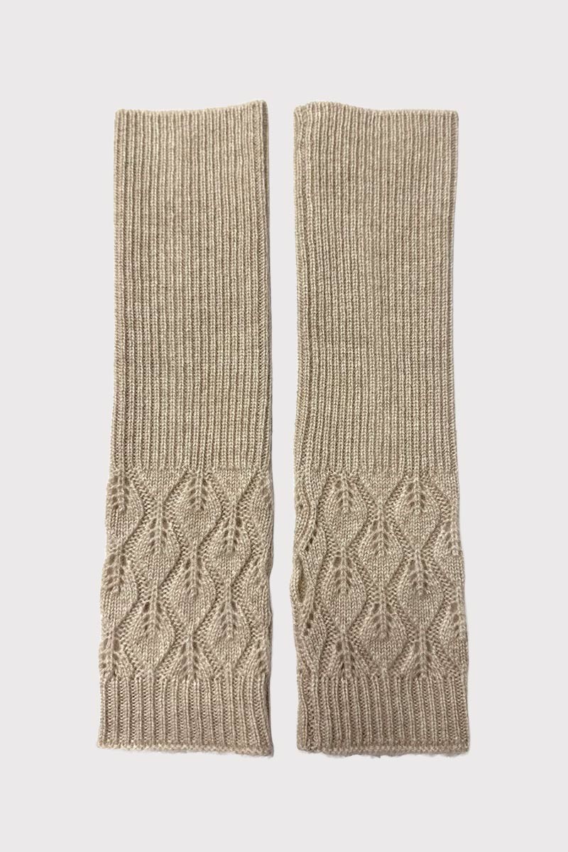 Mitaines cachemire point feuilles