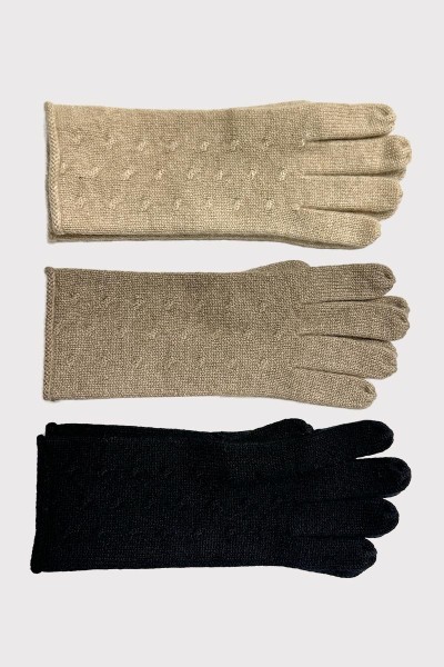 Cashmere gloves with seed stitch