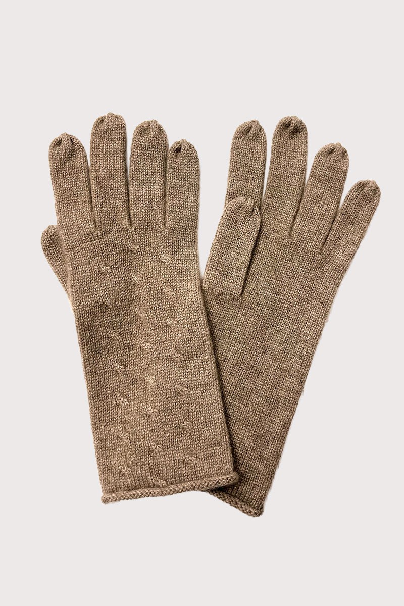 Cashmere gloves with seed stitch