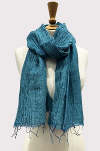 Echarpe à franges en Laine et Soie