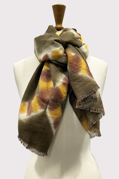 Echarpe à carreaux en Laine et Soie