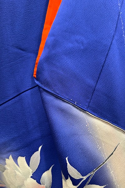 Sac Kimono en Soie Floraison Bleue