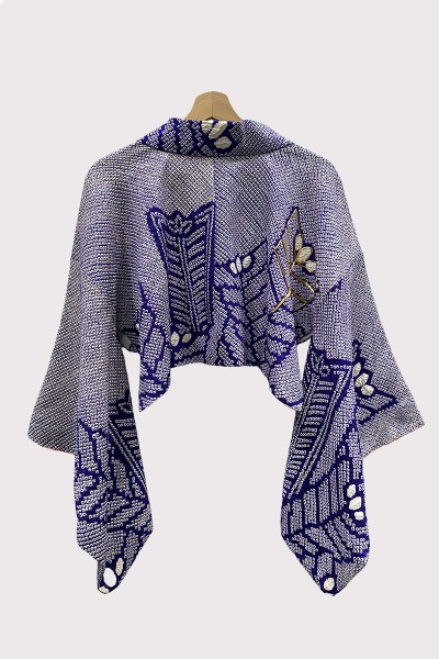 Kimono Boléro en Soie Shibori brodé