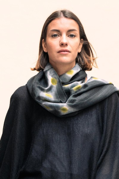 Wool and Silk Checkered Scarf
