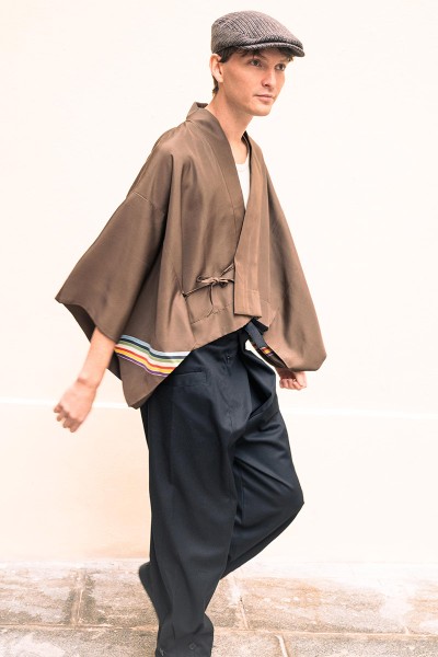 Veste kimono en soie Niji