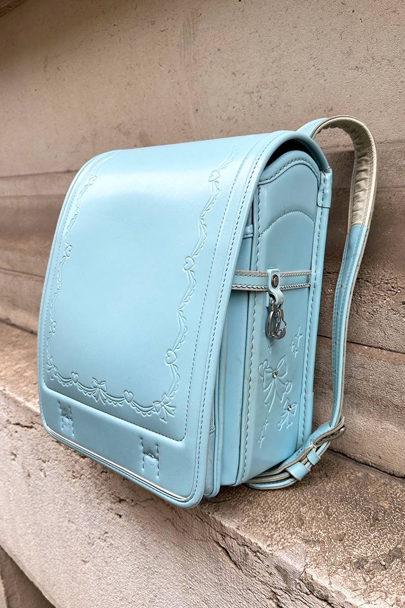 Cartable Randoseru Bleu Pastel ruban