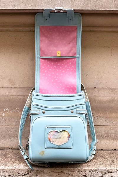 Cartable Randoseru Bleu Pastel ruban